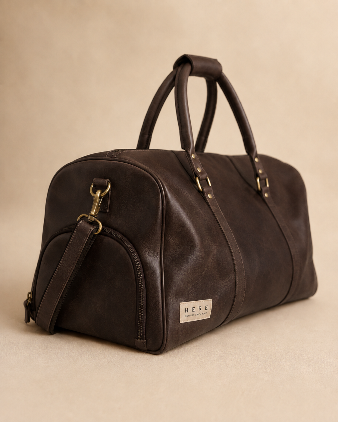 From HERE to There Leather Weekender Bag - Dark Brown — view 3