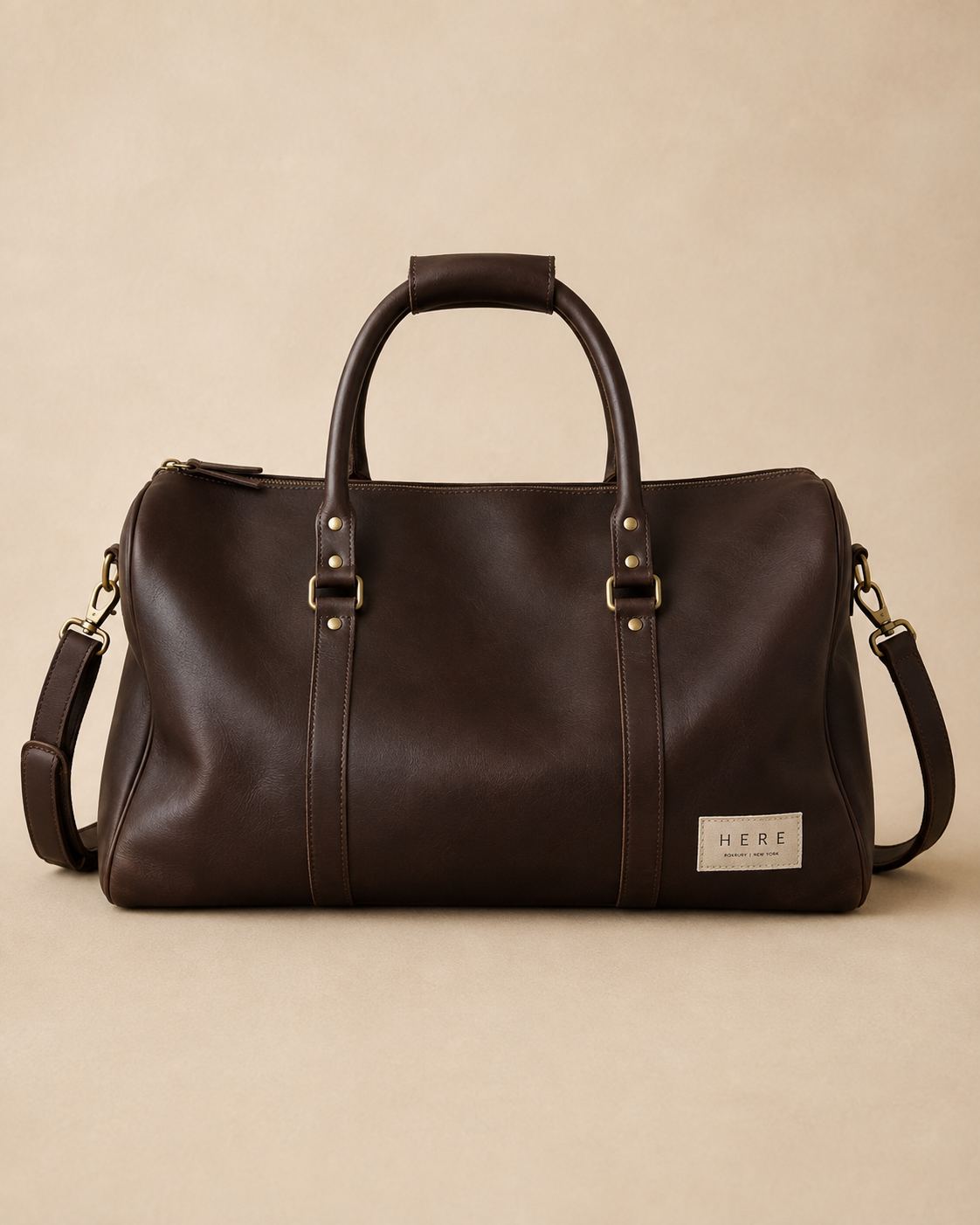 From HERE to There Leather Weekender Bag - Dark Brown