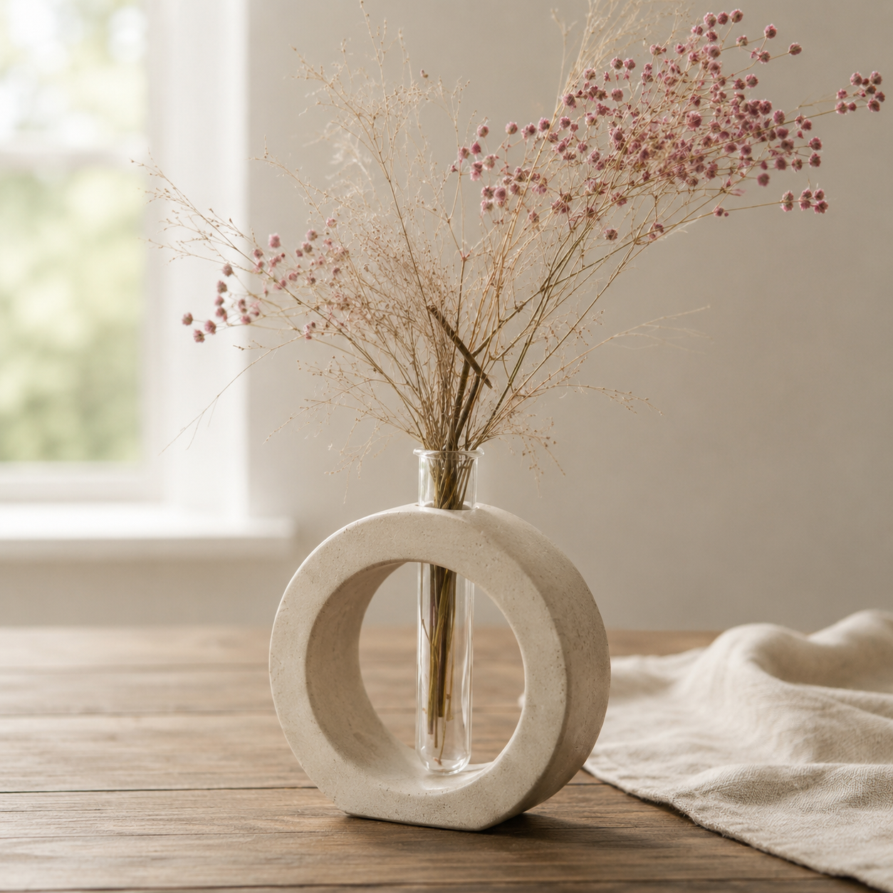 Forever Flowers in Sculptural Vase — Pink — view 2