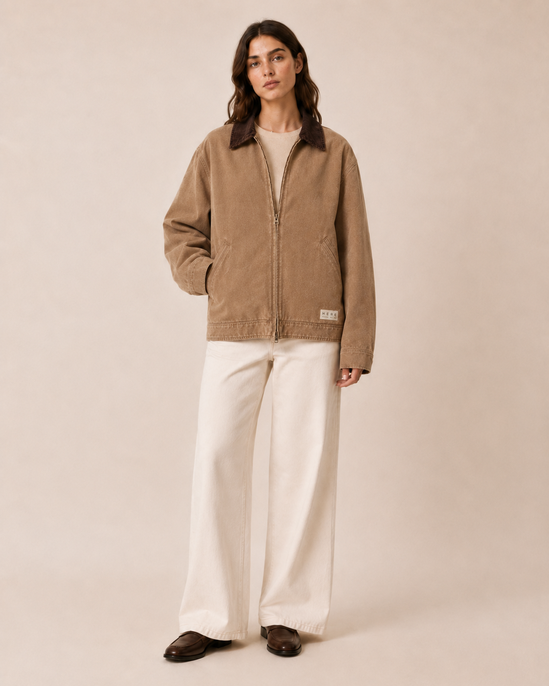 HERE Barn Jacket in Brown — view 6
