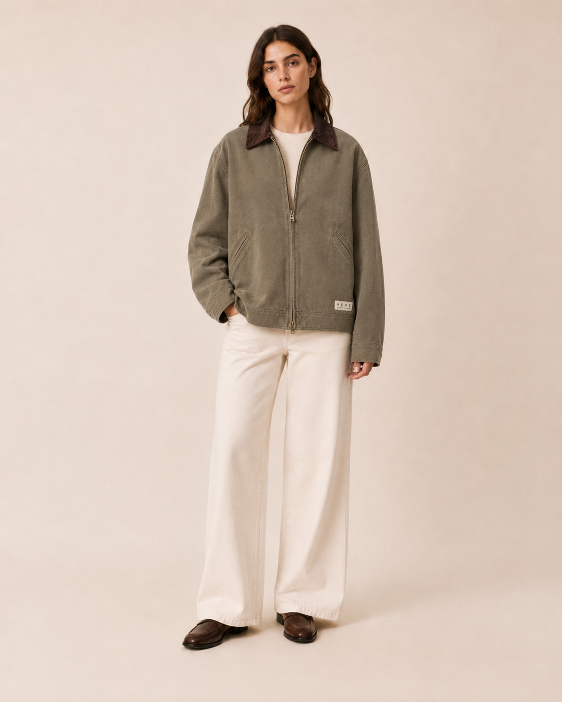 HERE Barn Jacket in Brown — view 9