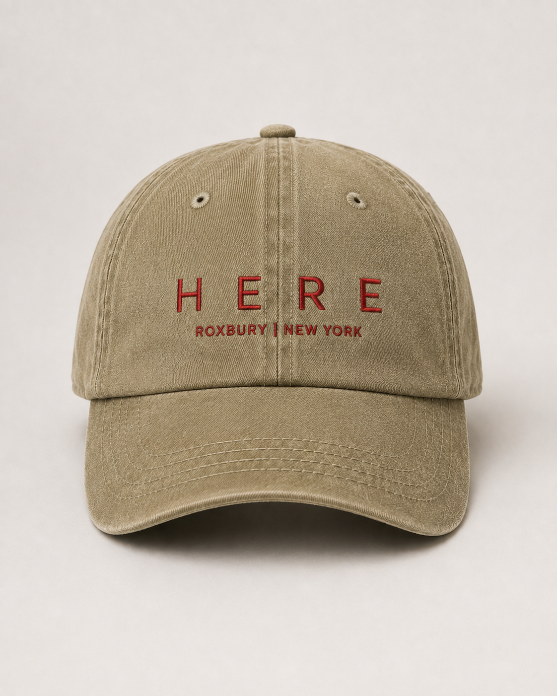 HERE Unisex Khaki Baseball Hat